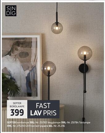 Bohus Septer bordlampe tilbud