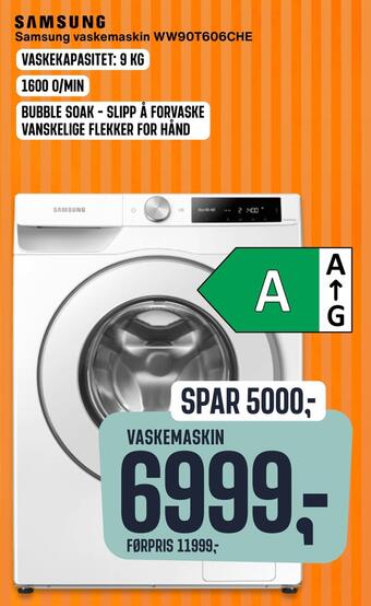 Skousen Samsung vaskemaskin ww90t606che tilbud