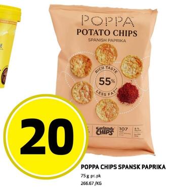 Bunnpris Poppa chips spansk paprika tilbud