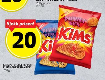 Bunnpris Kims potetgull pepper punch og paprika kick tilbud