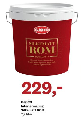 Bygger'n Gjøco interiørmaling silkematt rom tilbud