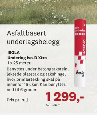 Bygger'n Isola underlag iso-d xtra tilbud