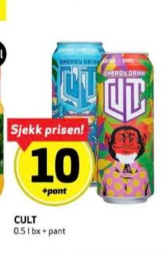 Bunnpris Cult energidrikk tilbud