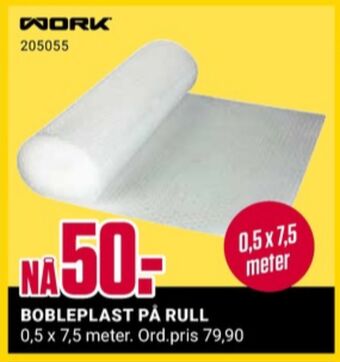 Europris Work bobleplast tilbud
