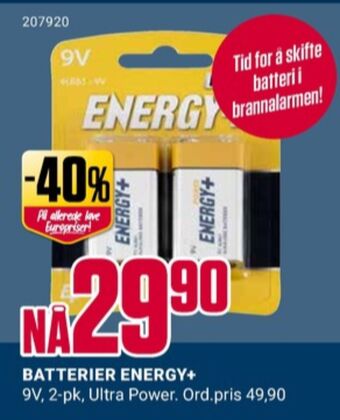 Europris Energizer batterier tilbud