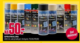 Europris Colorworks spraymaling tilbud