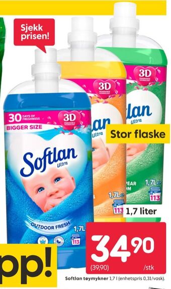 Rusta Softlan tøymykner tilbud