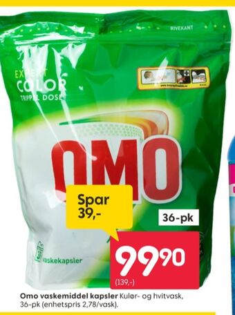 Rusta Omo vaskemiddel-tabs tilbud