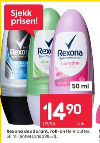 Rusta Rexona roll-on tilbud