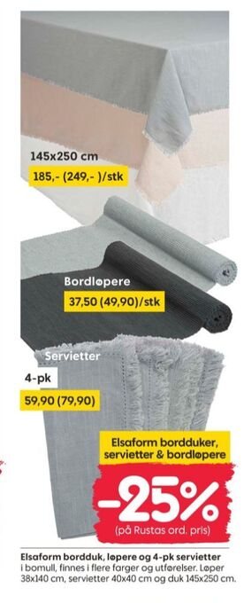 Rusta Elsaform duk tilbud