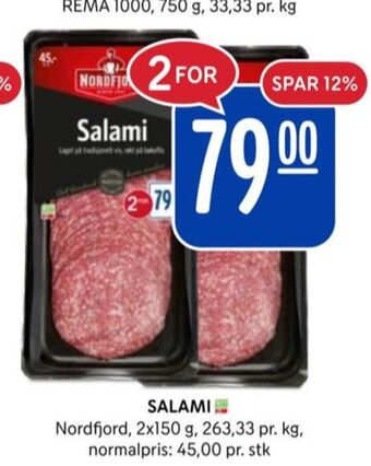 Rema 1000 Nordfjord salami tilbud