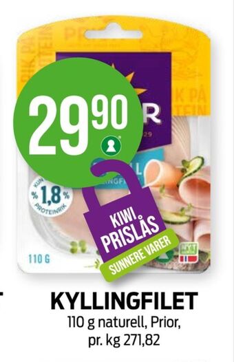 Kiwi Prior kyllingfilet naturell tilbud