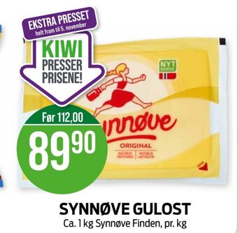 Kiwi Synnøve finden gulost tilbud