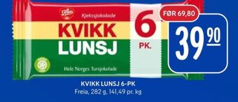 Rema 1000 Kvikk lunsj sjokoladebar tilbud