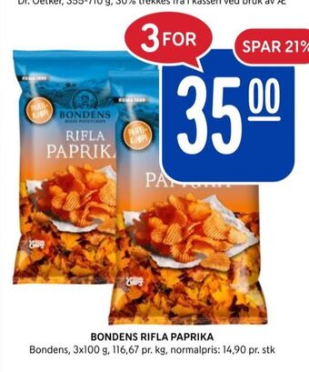 Rema 1000 Bondens chips tilbud