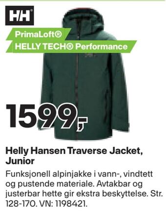 XXL Sport Helly hansen traverse jacket, junior tilbud