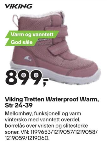 XXL Sport Viking tretten waterproof warm, str 24-39 tilbud