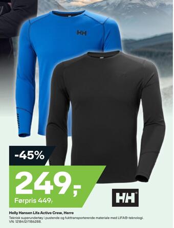 XXL Sport Helly hansen lifa active crew, herre tilbud