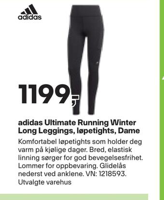 XXL Sport Adidas ultimate running winter long leggings, løpetights, dame tilbud