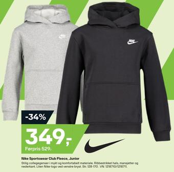 XXL Sport Nike sportswear club fleece, junior tilbud