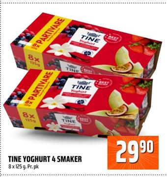 Coop Obs Tine yoghurt 4 smaker tilbud