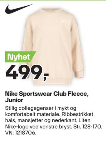XXL Sport Nike sportswear club fleece, junior tilbud