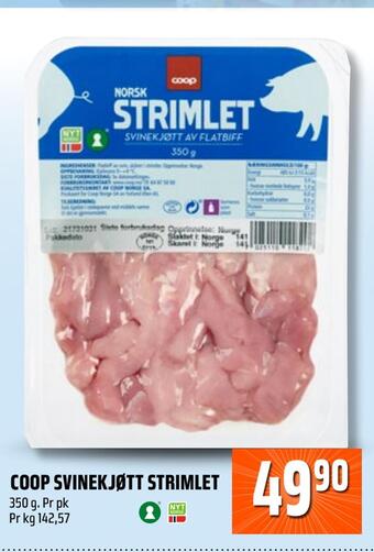 Coop Obs Coop svinekjøtt strimlet tilbud