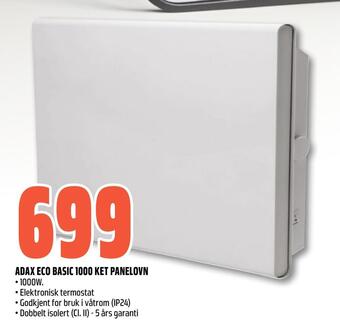 Coop Obs Adax eco basic 1000 ket panelovn tilbud