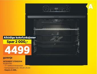 POWER Gorenje integrert stekeovn tilbud
