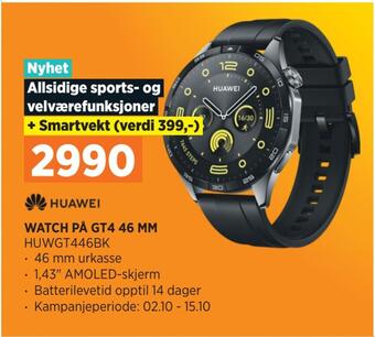 POWER Huawei watch på gt4 46 mm tilbud