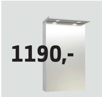 Flisekompaniet Mini 40 speilskap m /led lys tilbud