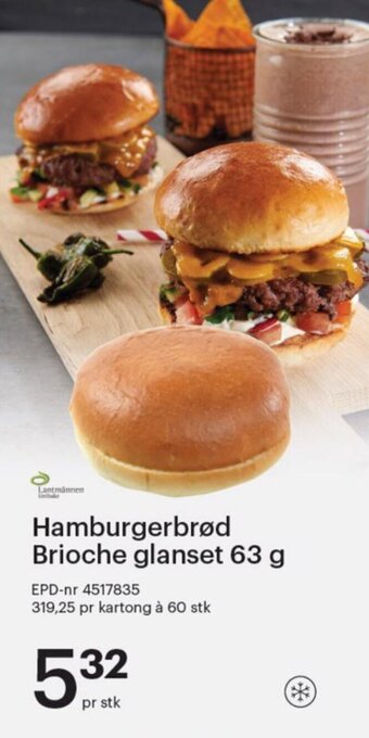 Storcash Hamburgerbrød Brioche glanset 63 g tilbud