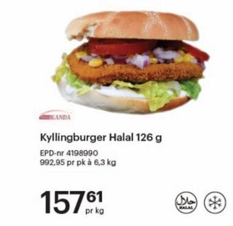 Storcash Kyllingburger Halal 126 g tilbud