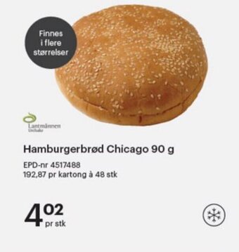 Storcash Hamburgerbrød Chicago 90 g tilbud