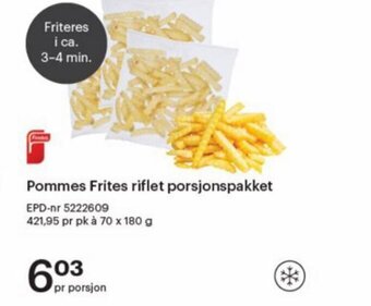 Storcash Pommes Frites riflet porsjonspakket tilbud