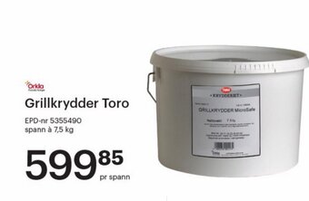 Storcash Grillkrydder Toro tilbud