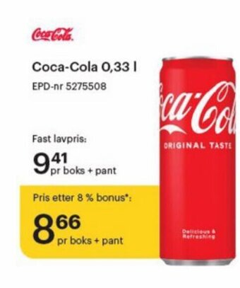 Storcash Coca-Cola 0,33L tilbud