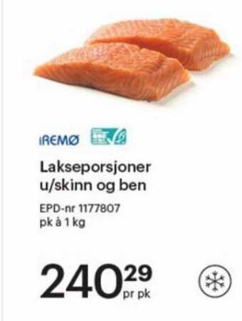 Storcash Lakseporsjoner u/skinn og ben tilbud