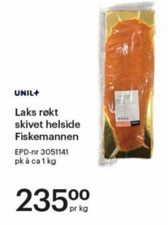 Storcash Laks røkt skivet helside Fiskemannen tilbud