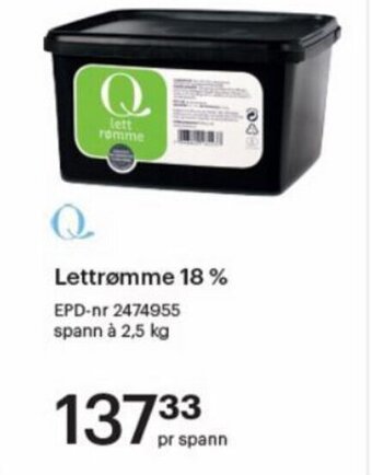 Storcash Lettrømme 18 % tilbud