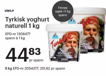Storcash Tyrkisk yoghurt naturell 1 kg tilbud