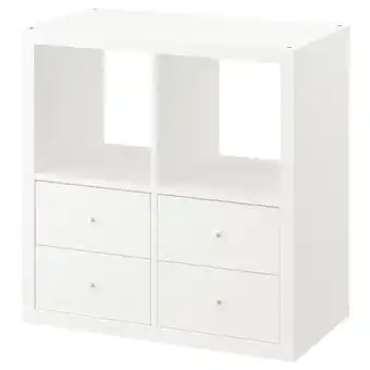 IKEA Kallax hylle, med 4 skuffer/hvit, 77x77 cm tilbud
