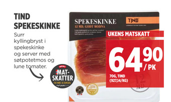 Meny Tind spekeskinke tilbud