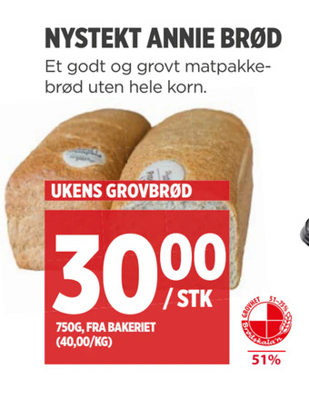 Meny Nystekt annie brød tilbud