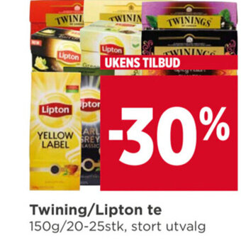 Meny Twining/Lipton te tilbud