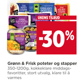 Meny Grønn & Frisk poteter og stapper tilbud