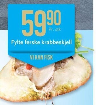 CC Mat Fylte ferske krabbeskjell tilbud