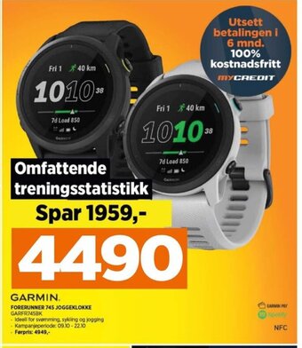 POWER GARMIN. FORERUNNER 745 JOGGEKLOKKE GARFR745BK tilbud