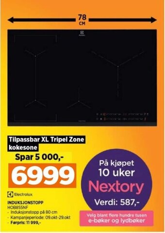 POWER Electrolux INDUKSJONSTOPP HOB855NF tilbud