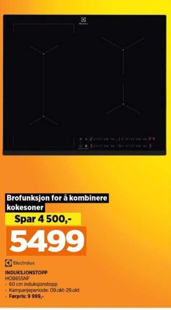 POWER Electrolux INDUKSJONSTOPP HOB655NF tilbud